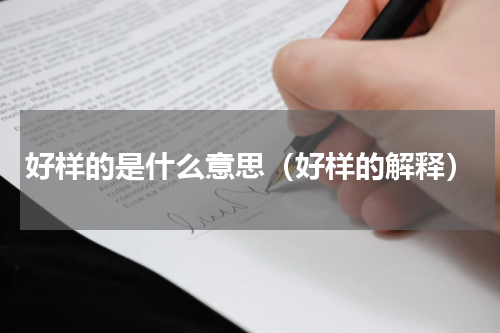 好样的是什么意思（好样的解释）