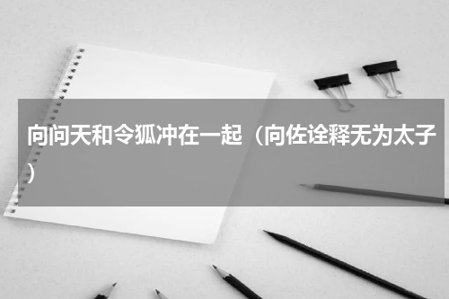 向问天和令狐冲在一起（向佐诠释无为太子）