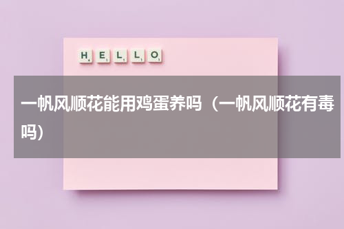 一帆风顺花能用鸡蛋养吗（一帆风顺花有毒吗）