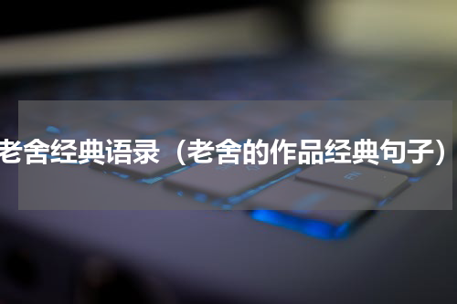 老舍经典语录（老舍的作品经典句子）
