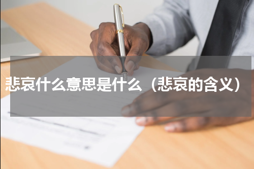 悲哀什么意思是什么（悲哀的含义）