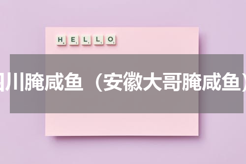 四川腌咸鱼（安徽大哥腌咸鱼）