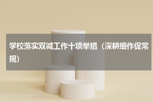 学校落实双减工作十项举措（深耕细作促常规）