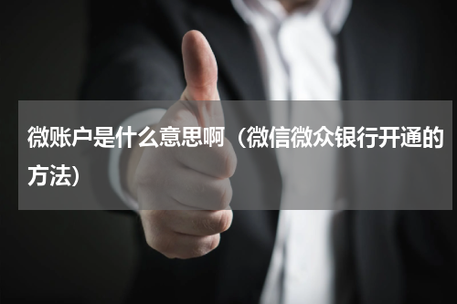 微账户是什么意思啊（微信微众银行开通的方法）