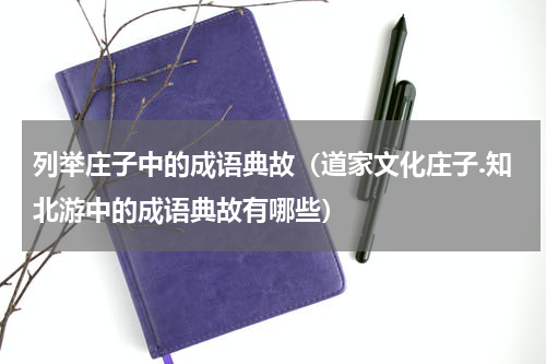 列举庄子中的成语典故（道家文化庄子.知北游中的成语典故有哪些）