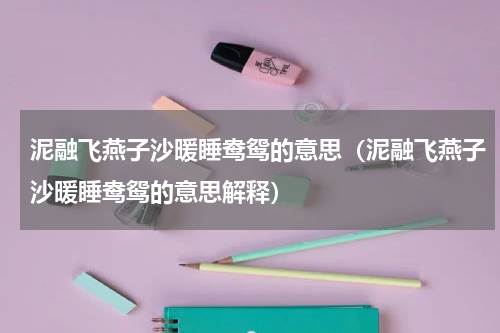 泥融飞燕子沙暖睡鸯鸳的意思（泥融飞燕子沙暖睡鸯鸳的意思解释）