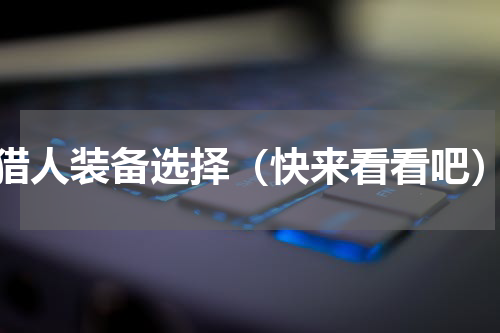 猎人装备选择（快来看看吧）