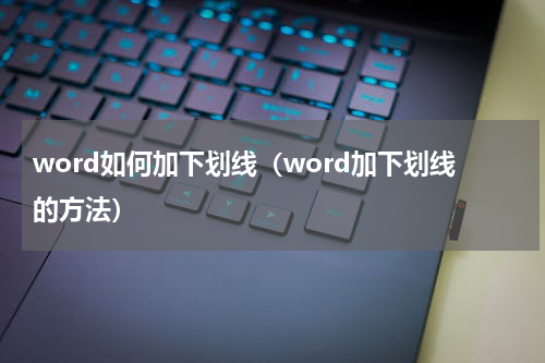 word如何加下划线（word加下划线的方法）