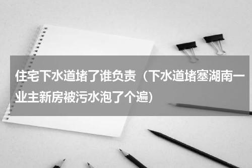 住宅下水道堵了谁负责（下水道堵塞湖南一业主新房被污水泡了个遍）