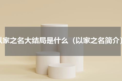 以家之名大结局是什么（以家之名简介）