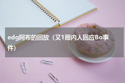 edg阿布的回放（又1圈内人回应Bo事件）