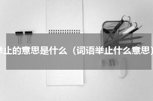 举止的意思是什么（词语举止什么意思）