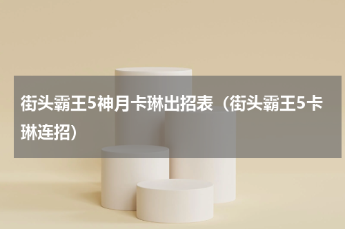 街头霸王5神月卡琳出招表（街头霸王5卡琳连招）