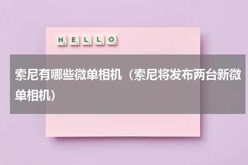 索尼有哪些微单相机（索尼将发布两台新微单相机）