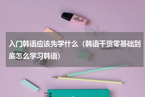 入门韩语应该先学什么（韩语干货零基础到底怎么学习韩语）
