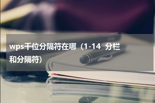 wps千位分隔符在哪（1-14  分栏和分隔符）