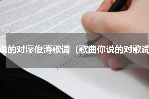 你说的对廖俊涛歌词（歌曲你说的对歌词）