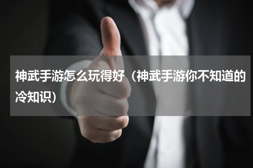 神武手游怎么玩得好（神武手游你不知道的冷知识）
