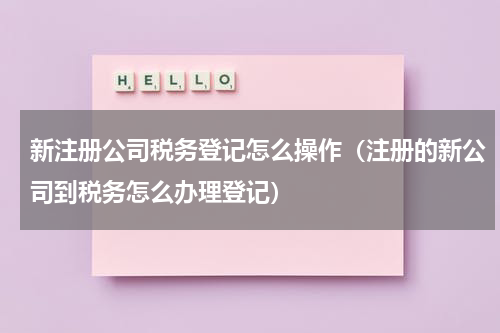 新注册公司税务登记怎么操作（注册的新公司到税务怎么办理登记）