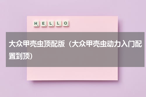 大众甲壳虫顶配版（大众甲壳虫动力入门配置到顶）