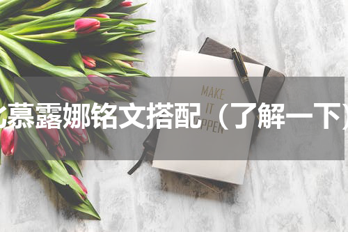 北慕露娜铭文搭配（了解一下）