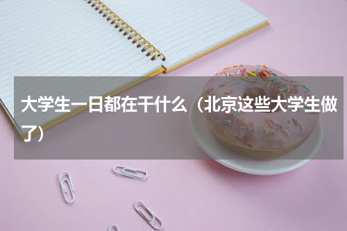 大学生一日都在干什么（北京这些大学生做了）