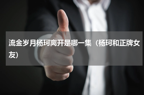 流金岁月杨珂离开是哪一集（杨珂和正牌女友）
