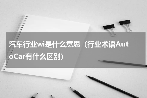 汽车行业wi是什么意思（行业术语AutoCar有什么区别）