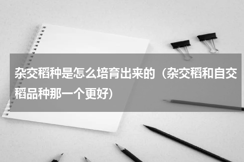 杂交稻种是怎么培育出来的（杂交稻和自交稻品种那一个更好）