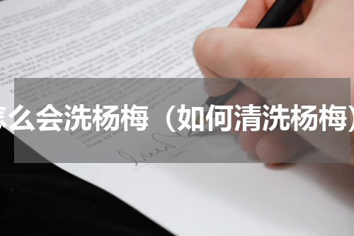 怎么会洗杨梅（如何清洗杨梅）