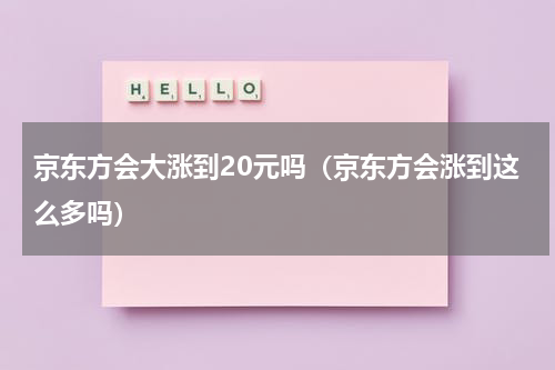 京东方会大涨到20元吗（京东方会涨到这么多吗）
