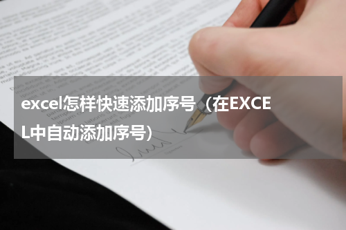 excel怎样快速添加序号（在EXCEL中自动添加序号）