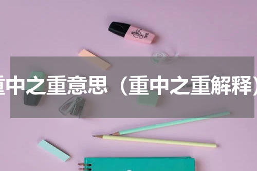 重中之重意思（重中之重解释）