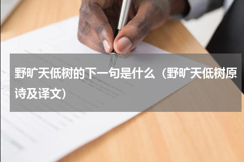 野旷天低树的下一句是什么（野旷天低树原诗及译文）