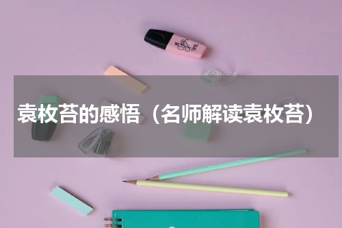 袁枚苔的感悟（名师解读袁枚苔）