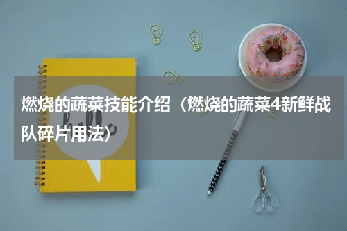 燃烧的蔬菜技能介绍（燃烧的蔬菜4新鲜战队碎片用法）