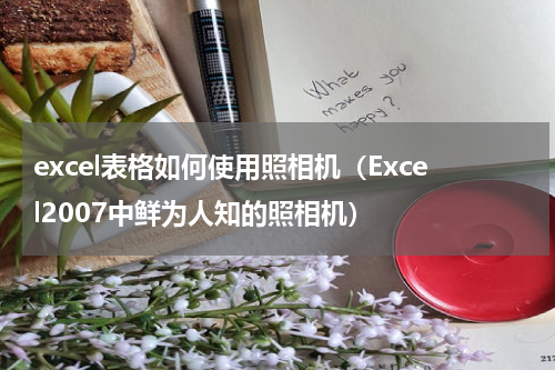 excel表格如何使用照相机（Excel2007中鲜为人知的照相机）