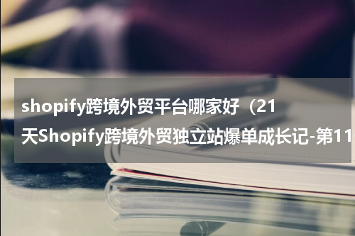 shopify跨境外贸平台哪家好（21天Shopify跨境外贸独立站爆单成长记-第11天）