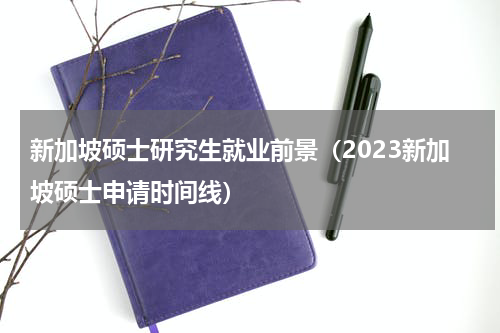 新加坡硕士研究生就业前景（2023新加坡硕士申请时间线）