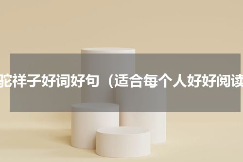 骆驼祥子好词好句（适合每个人好好阅读）