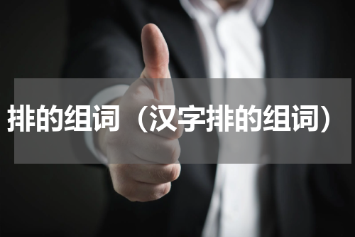 排的组词（汉字排的组词）