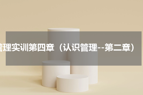 管理实训第四章（认识管理--第二章）
