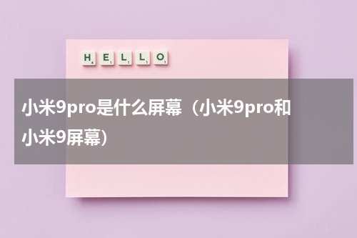 小米9pro是什么屏幕（小米9pro和小米9屏幕）