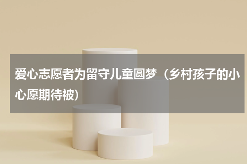 爱心志愿者为留守儿童圆梦（乡村孩子的小心愿期待被）