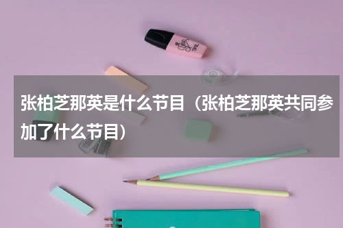 张柏芝那英是什么节目（张柏芝那英共同参加了什么节目）