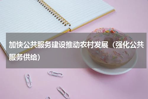 加快公共服务建设推动农村发展（强化公共服务供给）