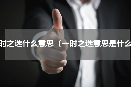 一时之选什么意思（一时之选意思是什么）