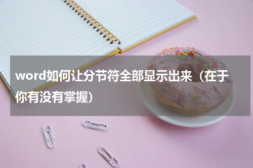 word如何让分节符全部显示出来（在于你有没有掌握）