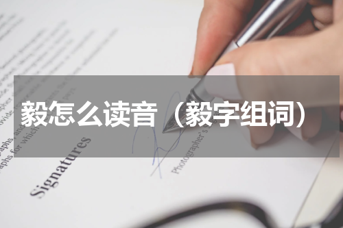 毅怎么读音（毅字组词）