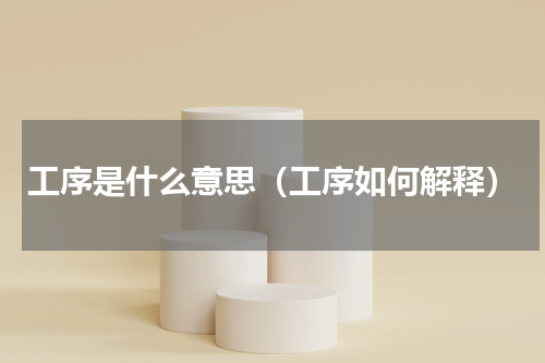 工序是什么意思（工序如何解释）